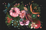 横幅装饰画 手绘花卉