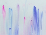 粉红色 蓝色 水彩 水墨画