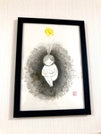 创意人物相框水彩水墨画背景图