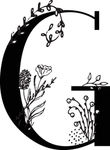 手绘花纹字母
