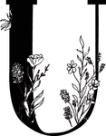 手绘花纹字母