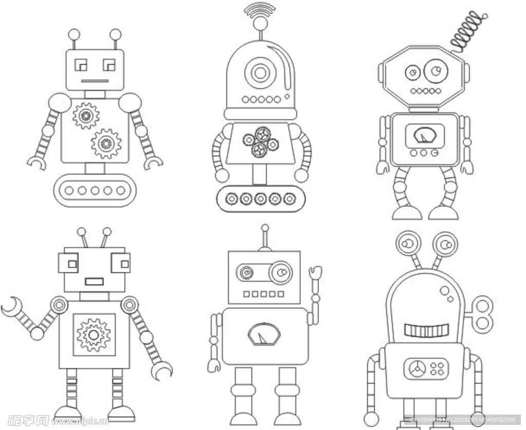 简易机器人图片简笔画,机器人简笔画简单,儿童画机器人简笔画(第5页)_大山谷图库