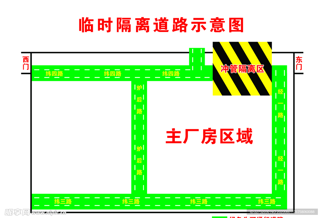 厂区临时隔离道路示意图