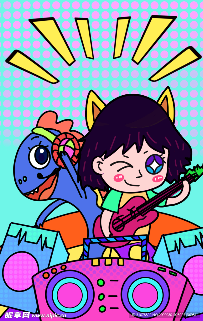 潮流卡通插画图案