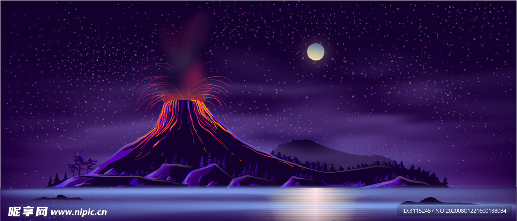 火山夜景