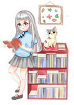 女孩和猫