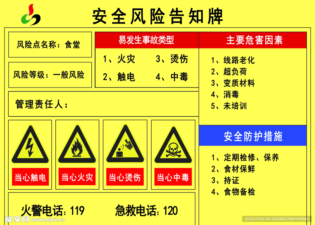 安全风险告知牌