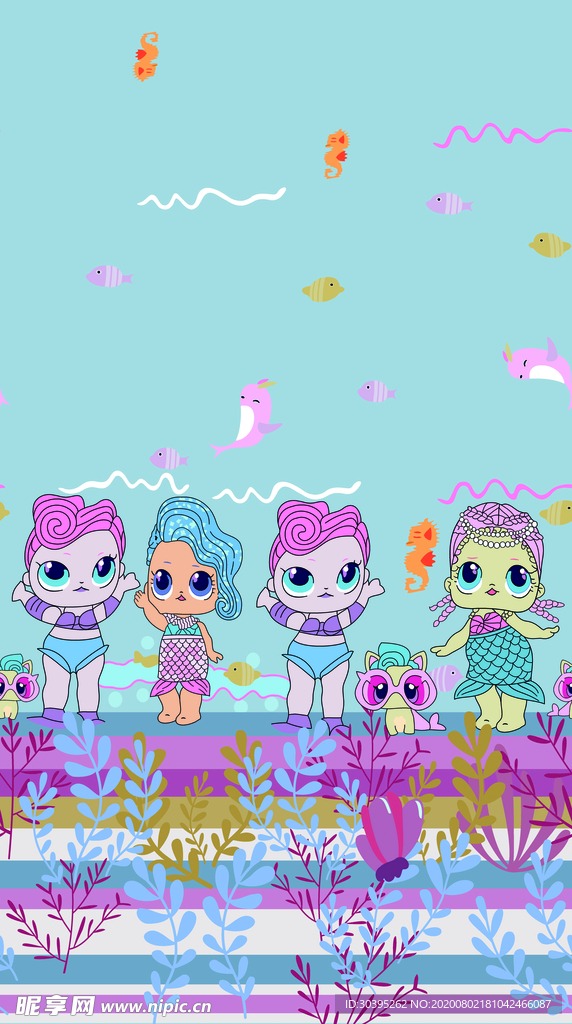 数码 动漫 小孩 海草 海马