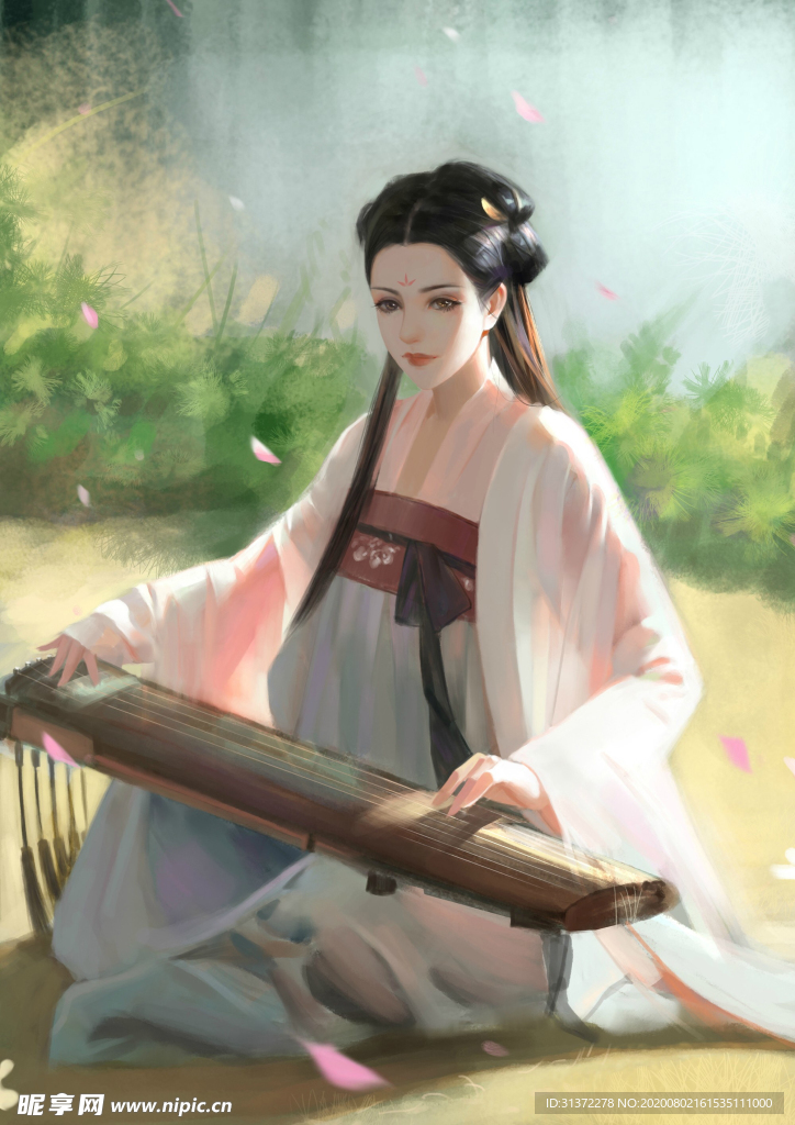 古装帅哥美女插画图片