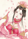 古装帅哥美女插画图片