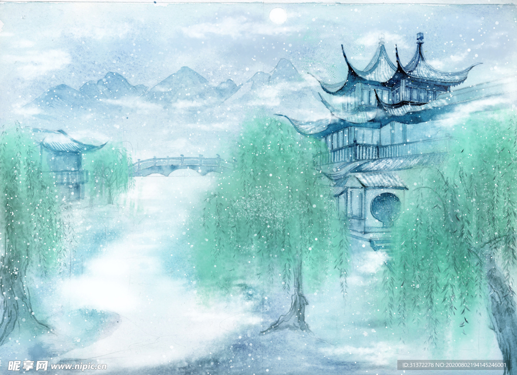 古风装饰绘画背景图片