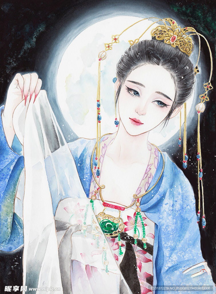 古装帅哥美女插画图片