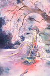 古装帅哥美女插画图片