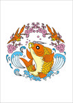 传统吉祥图案鲤鱼