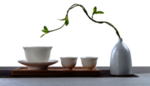 插花茶具简约合成海报素材