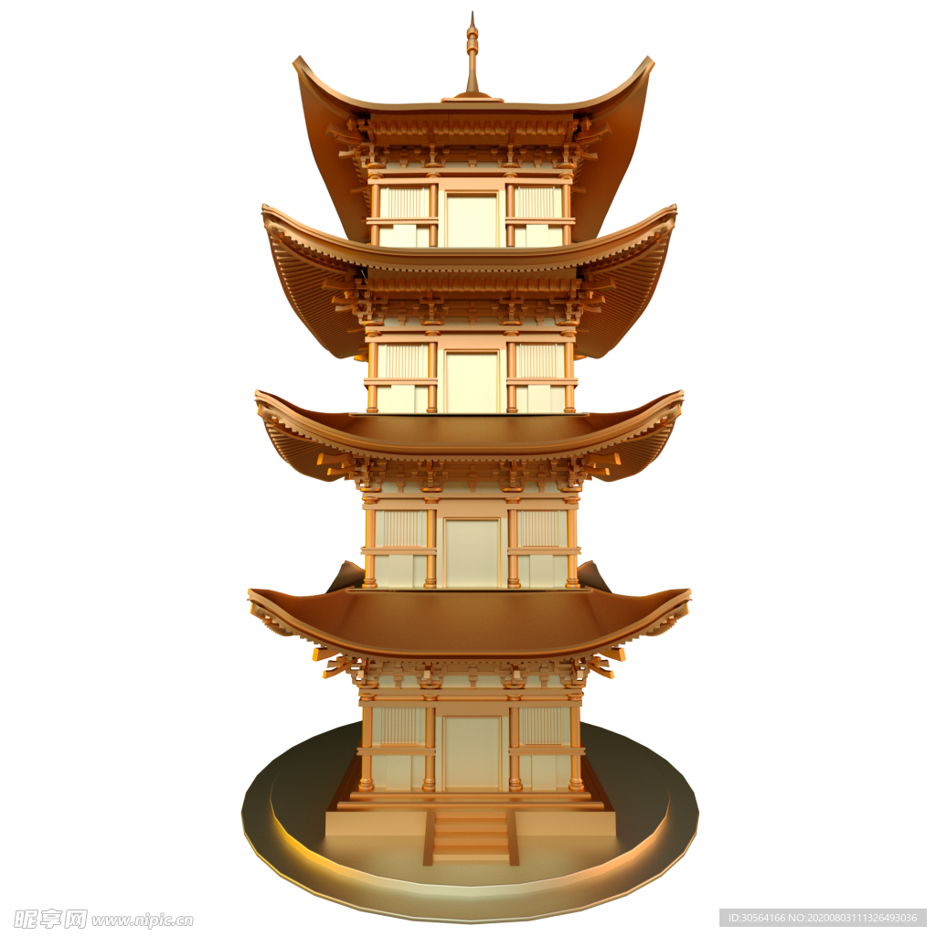 宝塔建筑立体海报背景素材