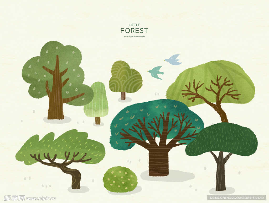 森林插画图片