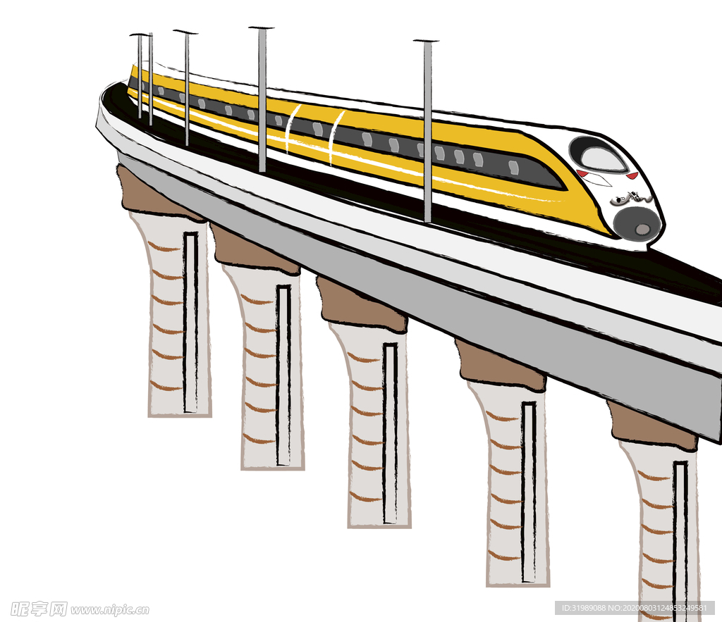 手绘高铁