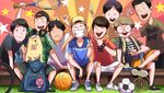 同学少年插画图卡通背景