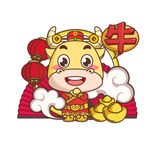 牛年大吉卡通拜年小牛