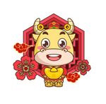 卡通金元宝百年小牛
