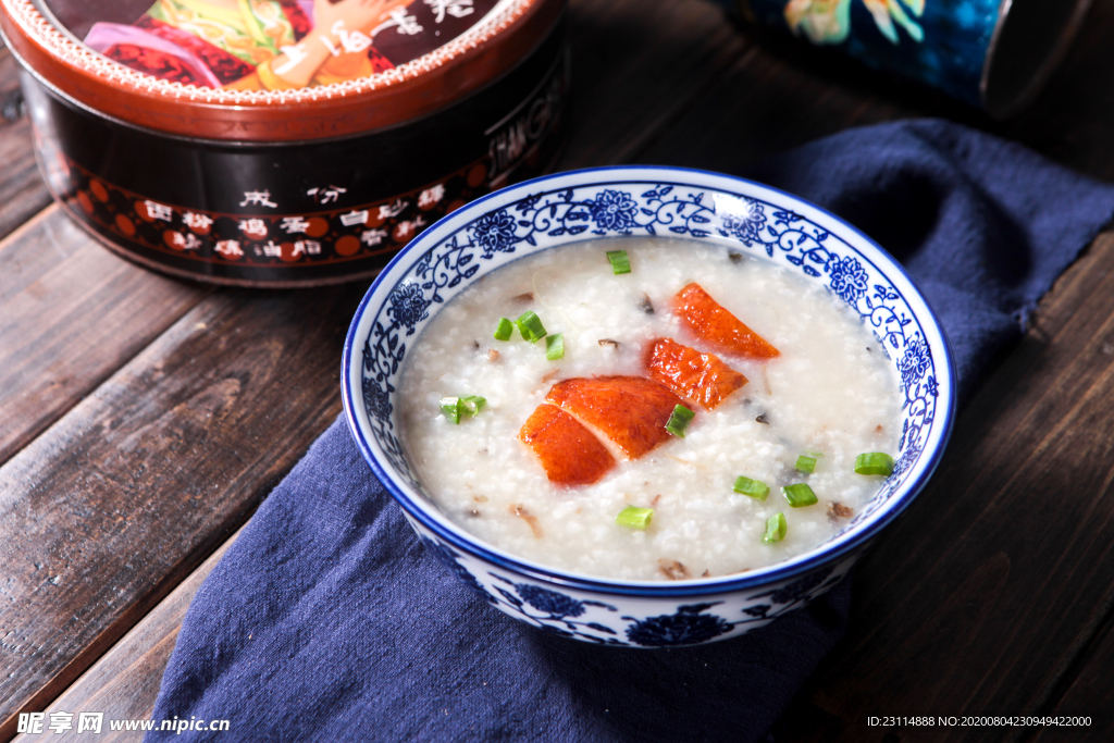 菜干烧鸭粥