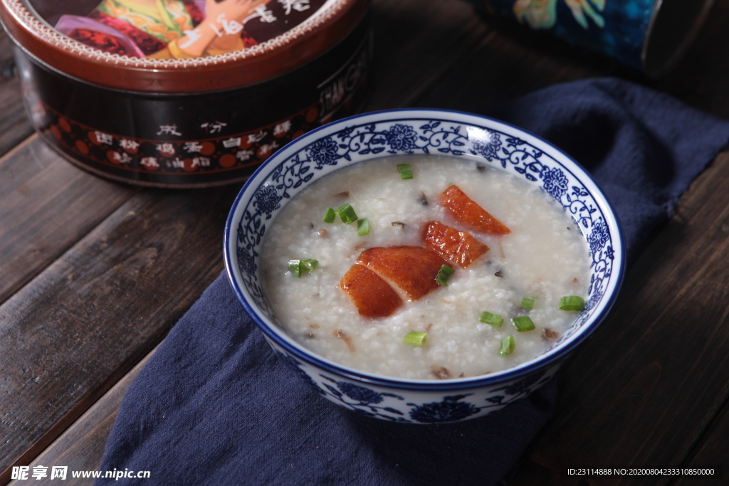 菜干烧鸭粥