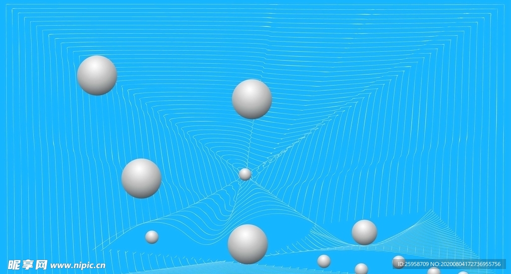 蓝底白色星球分子结构科技素材