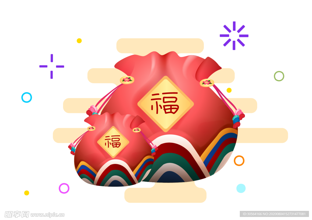 钱袋礼包插画背景海报素材