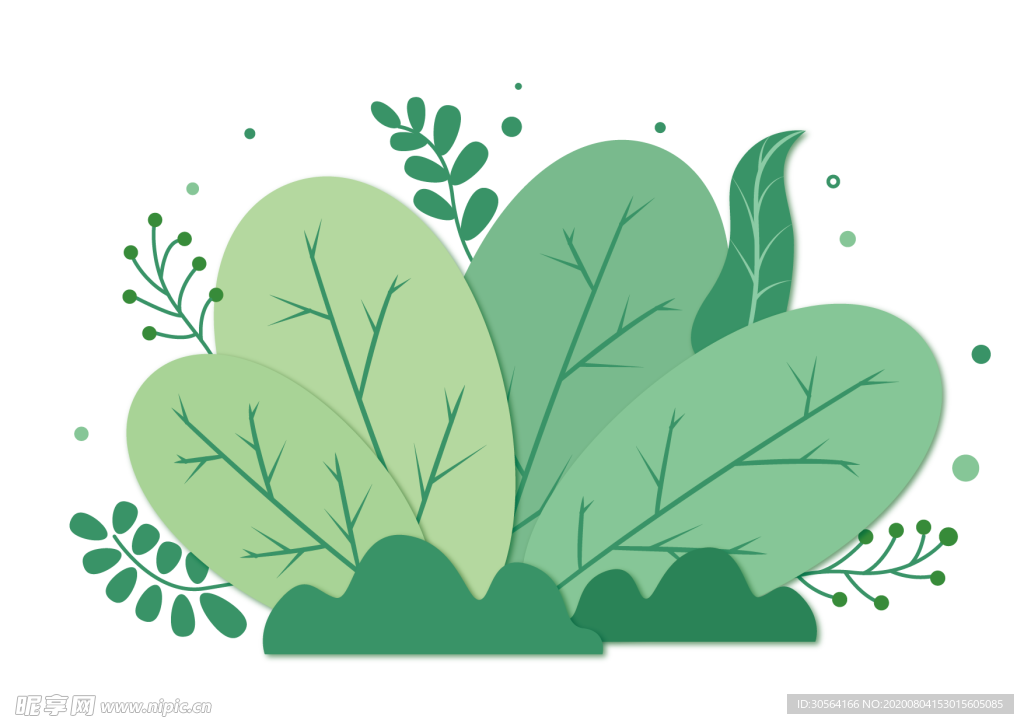 植物绿色插画背景海报素材