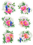 水墨竹子 手绘花草 牡丹花园