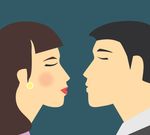 接吻情侣贺卡