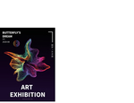 蓝色创意趋势艺术海报蝶梦艺术展