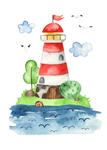 海洋元素水彩插画