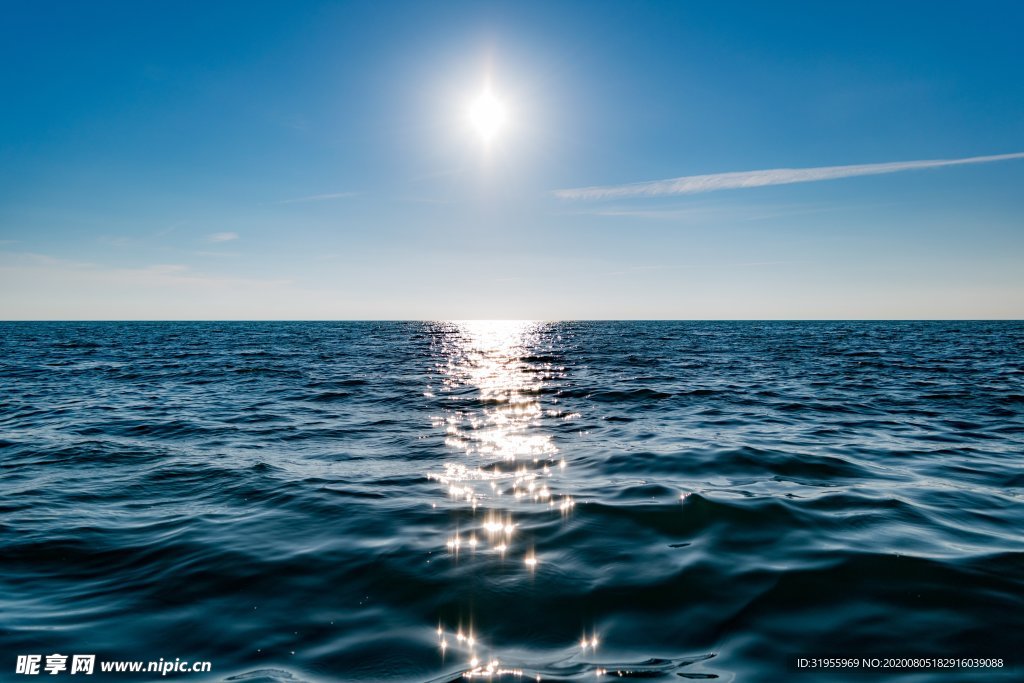 地平线 海洋 太阳 图片