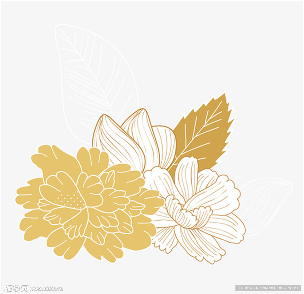 金色花朵装饰
