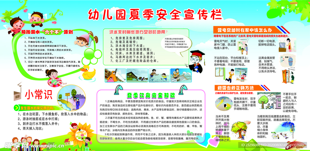 幼儿园夏季安全宣传栏