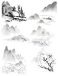 古风水墨山景