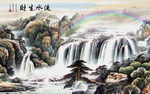 水墨山水背景墙