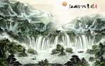 山水画背景墙
