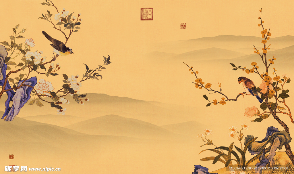 红梅烂漫背景墙