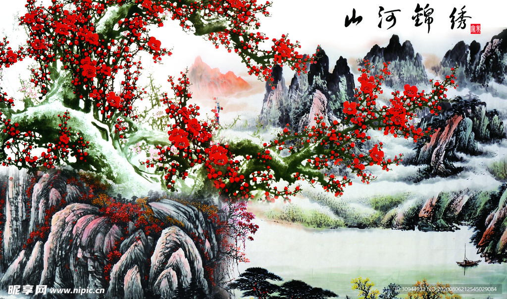 山水画背景墙