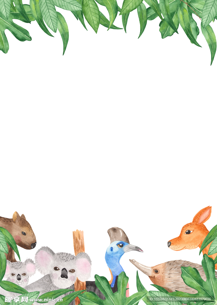小清新水彩植物花朵