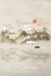 中国风景画背景