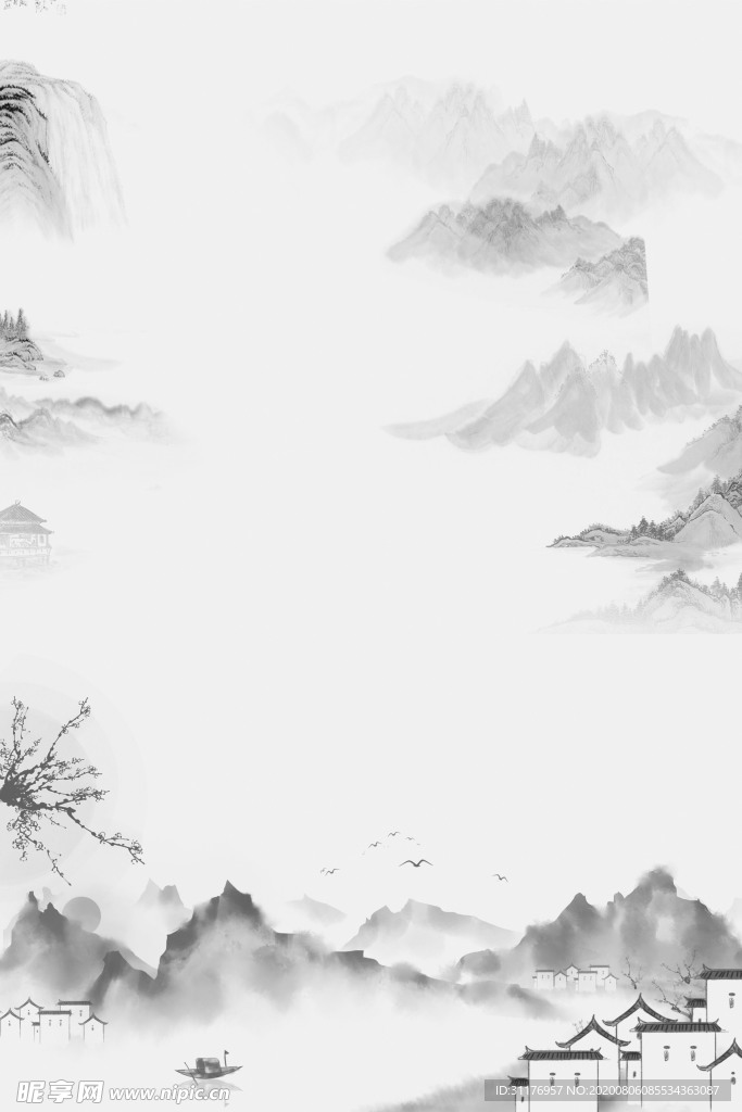 中国风景画背景