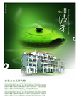大气有档次房地产和茶宣传海报