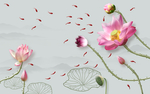 莲花荷花客厅装饰画
