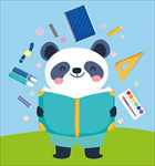 手绘动物开学