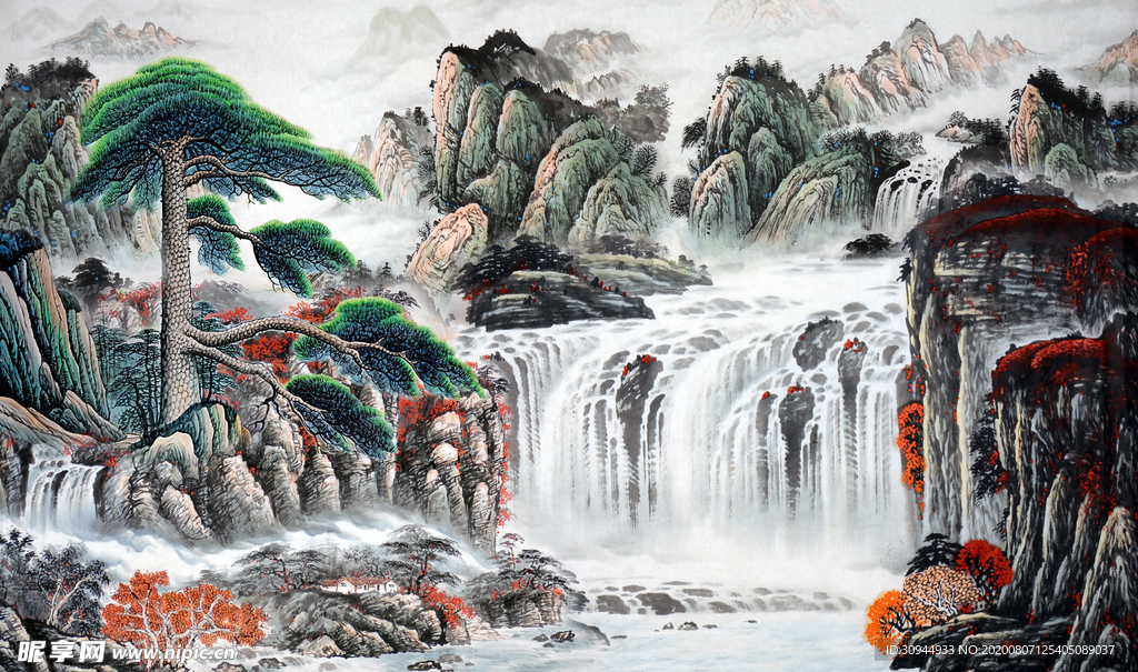 山水画背景墙