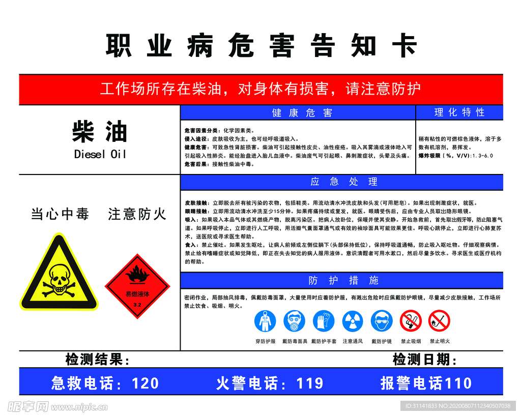 职业病危害告知卡